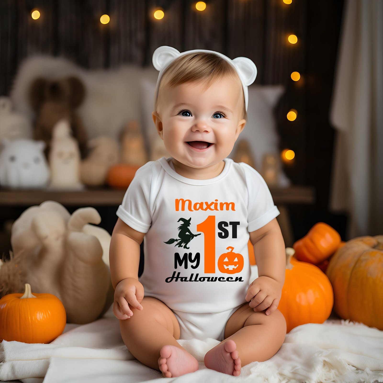 Babybody Halloween mit Name | My 1st Halloween Body | Baby Bodysuit  | Halloween Baby Body Personalisiert | Baby Body My 1st Halloween |
