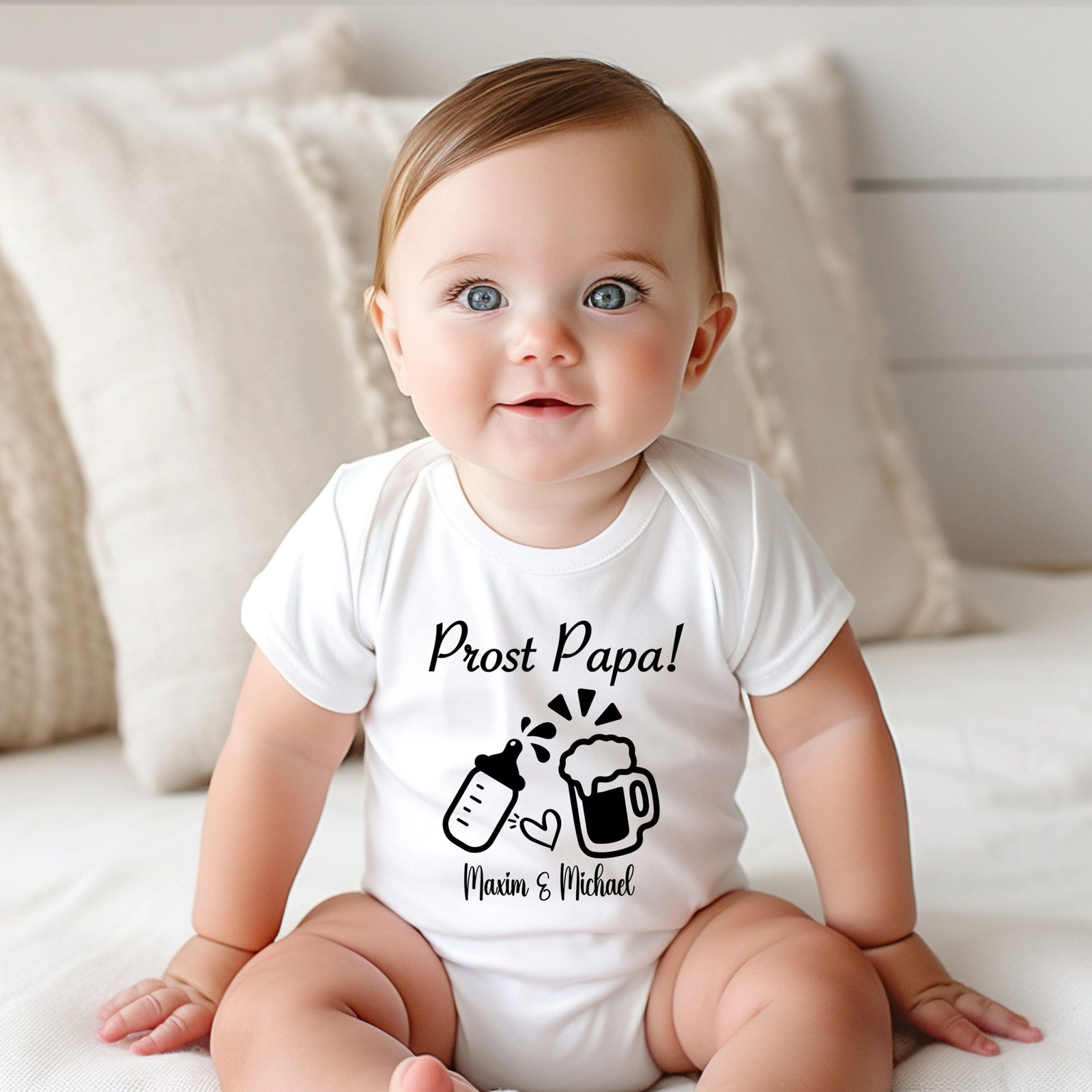 Babybody personalisiert - Name - Baby Bodysuit - Prost Papa - Vatertag - Vater Geschenk - Geschenkidee
