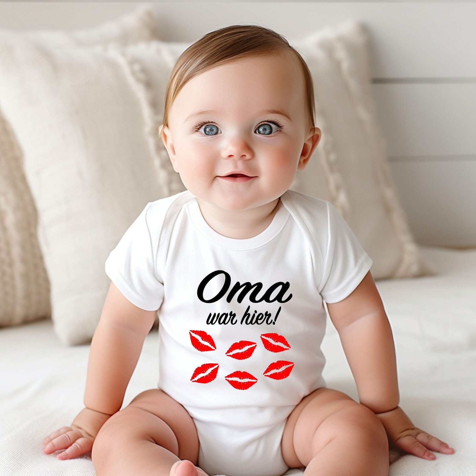 Baby body Oma war hier mit Kusslippen | Tante war hier | Baby Bodysuit | Oma war hier| Tante | Baby body |