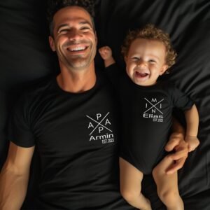Personalisiertes T-Shirt Papa, Mama, Opa, Oma und Baby Outfit I Familienoutfit I Papa Mama Oma Opa Kind I Geschenkidee I