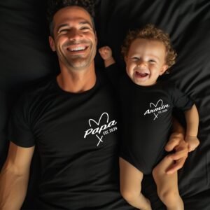 Personalisiertes T-Shirt Papa, Mama, Opa, Oma und Baby Outfit I Familienoutfit I Papa Mama Oma Opa Kind I Geschenkidee I
