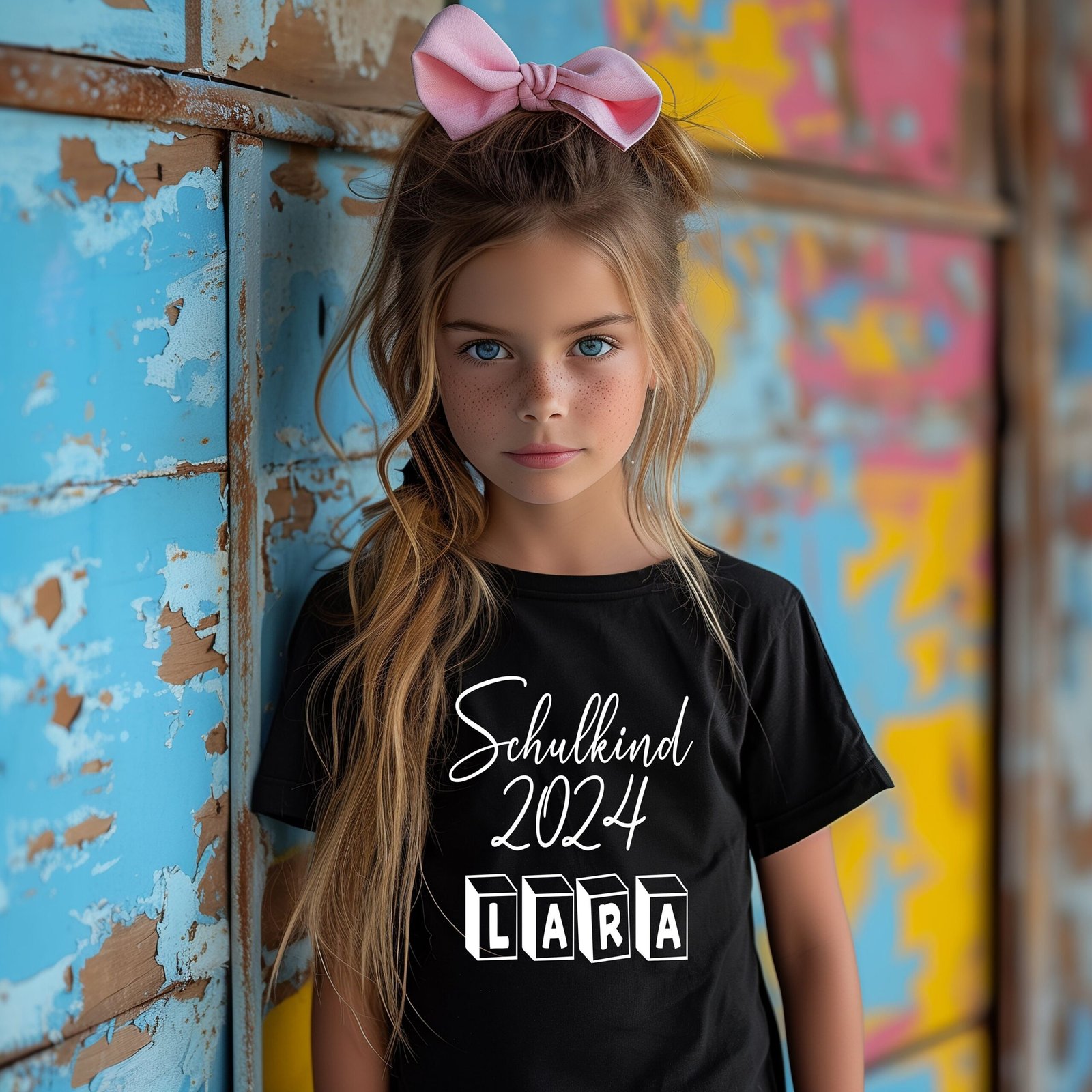 T-Shirt Schulkind 2024 - Mit Wunschname - Personalisiert - Geschenk zur Einschulung für Jungen & Mädchen - Schulkind - 2024 - Einschulung