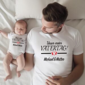 Unser erstes Vatertag Outfit I Personalisiertes T-Shirt Papa Baby Vatertag Outfit I Familienoutfit I Vatertag Papa Mini I Vatertag Geschenk