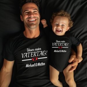 Unser erstes Vatertag Outfit I Personalisiertes T-Shirt Papa Baby Vatertag Outfit I Familienoutfit I Vatertag Papa Mini I Vatertag Geschenk