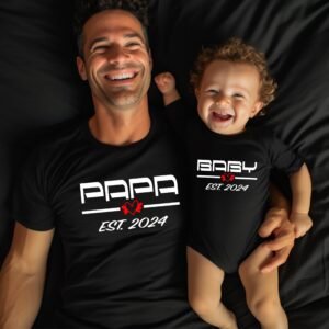 Personalisiertes T-Shirt Papa, Mama und Baby Outfit I Familienoutfit I Papa Mama Mini I Familien outfit I
