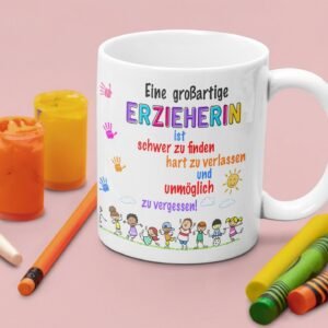 Personalisierte Dankes-Tasse – Danke für deine tolle Zeit im Kindergarten/Schule – Geschenk Erzieher/in mit Wunschname