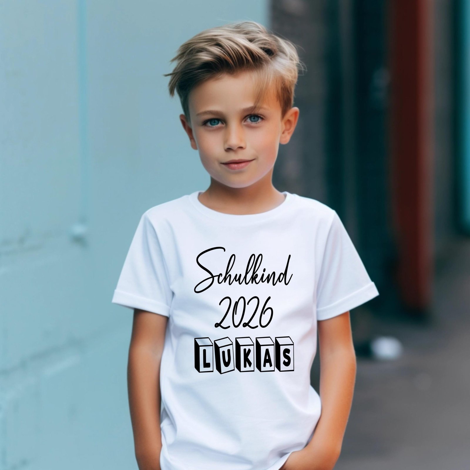 T-Shirt Schulkind 2026 - Mit Wunschname - Personalisiert - Geschenk zur Einschulung für Jungen & Mädchen - Schulkind - 2026 - Einschulung